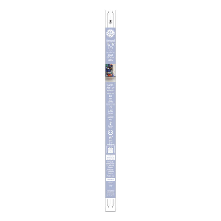 GE 24" T8/T12, 20 W, T8 Tube, 8 W, Cool White, 6/Carton (GEL37151)