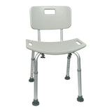 McKesson Bath Bench Without Arms Aluminum Frame Removable Backrest 19-1/4 Inch Seat Width 300 lbs. Weight Capacity (1065208_EA) 1/EA