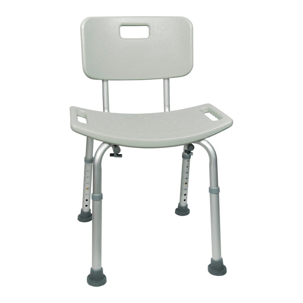 McKesson Bath Bench Without Arms Aluminum Frame Removable Backrest 19-1/4 Inch Seat Width 300 lbs. Weight Capacity (1065208_EA) 1/EA
