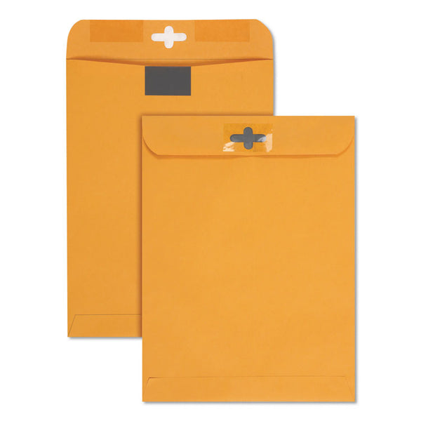 Quality Park™ Postage Saving ClearClasp Kraft Envelope, #90, Cheese Blade Flap, ClearClasp Closure, 9 x 12, Brown Kraft, 100/Box (QUA43568) Box of 100