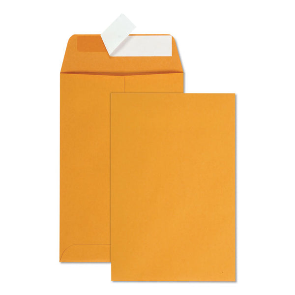 Quality Park™ Redi-Strip Catalog Envelope, #1, Cheese Blade Flap, Redi-Strip Adhesive Closure, 6 x 9, Brown Kraft, 100/Box (QUA44162) Box of 100