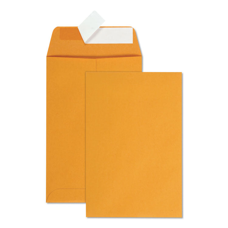 Quality Park™ Redi-Strip Catalog Envelope, #1, Cheese Blade Flap, Redi-Strip Adhesive Closure, 6 x 9, Brown Kraft, 100/Box (QUA44162) Box of 100