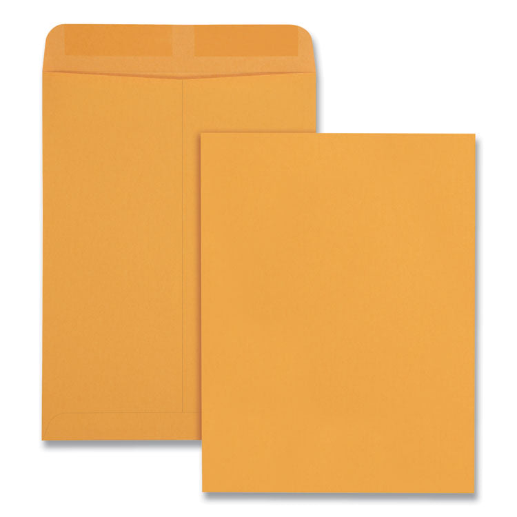 Quality Park™ Catalog Envelope, 28 lb Bond Weight Kraft, #10 1/2, Square Flap, Gummed Closure, 9 x 12, Brown Kraft, 100/Box (QUA41467) Box of 100