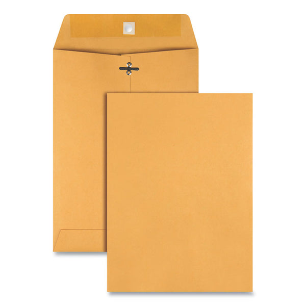 Quality Park™ Clasp Envelope, 28 lb Bond Weight Kraft, #75, Square Flap, Clasp/Gummed Closure, 7.5 x 10.5, Brown Kraft, 100/Box (QUA37875) Box of 100