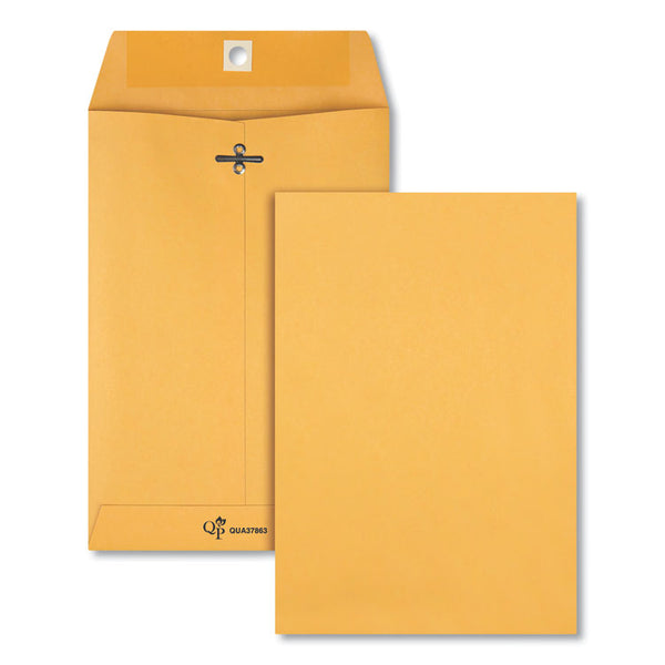 Quality Park™ Clasp Envelope, 28 lb Bond Weight Kraft, #63, Square Flap, Clasp/Gummed Closure, 6.5 x 9.5, Brown Kraft, 100/Box (QUA37863) Box of 100