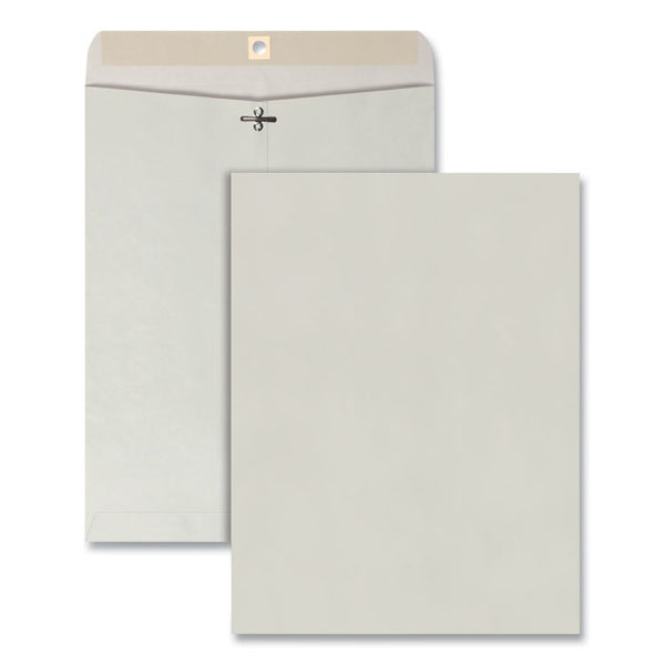 Quality Park™ Clasp Envelope, 28 lb Bond Weight Kraft, #97, Square Flap, Clasp/Gummed Closure, 10 x 13, Executive Gray, 100/Box (QUA38597) Box of 100