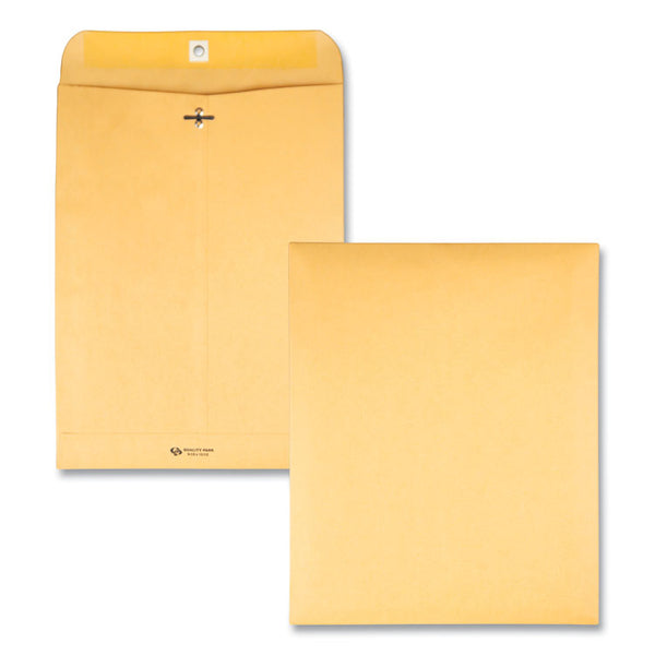 Quality Park™ Clasp Envelope, 32 lb Bond Weight Kraft, #12 1/2, Square Flap, Clasp/Gummed Closure, 9.5 x 12.5, Brown Kraft, 100/Box (QUA37793) Box of 100