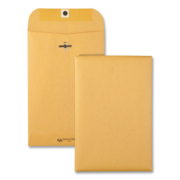 Quality Park™ Clasp Envelope, 32 lb Bond Weight Kraft, #1, Square Flap, Clasp/Gummed Closure, 6 x 9, Brown Kraft, 100/Box (QUA37755) Box of 100