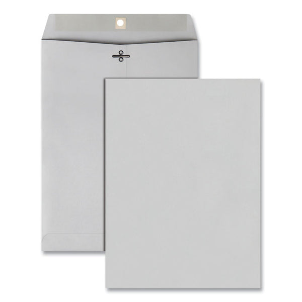 Quality Park™ Clasp Envelope, 28 lb Bond Weight Kraft, #90, Square Flap, Clasp/Gummed Closure, 9 x 12, Executive Gray, 100/Box (QUA38590) Box of 100