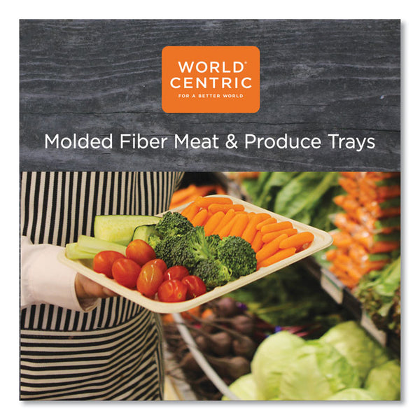 World Centric® Fiber Trays, PLA Lined, PFAS Free, 1-Compartment, 8.3 x 4.9 x 0.7, Natural, Paper, 500/Carton (WORTRSC17SLLF) Case of 500