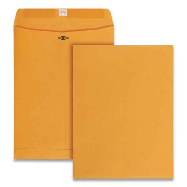 Quality Park™ Clasp Envelope, 28 lb Bond Weight Kraft, #90, Square Flap, Clasp/Gummed Closure, 9 x 12, Brown Kraft, 250/Carton (QUA37590) Case of 250