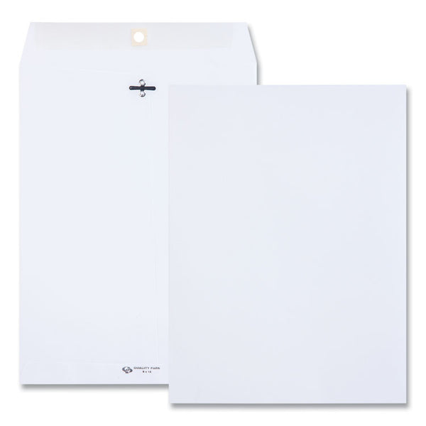 Quality Park™ Clasp Envelope, 28 lb Bond Weight Paper, #90, Square Flap, Clasp/Gummed Closure, 9 x 12, White, 100/Box (QUA38390) Box of 100