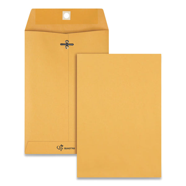 Quality Park™ Clasp Envelope, 32 lb Bond Weight Kraft, #1 3/4, Square Flap, Clasp/Gummed Closure, 6.5 x 9.5, Brown Kraft, 100/Box (QUA37763) Box of 100
