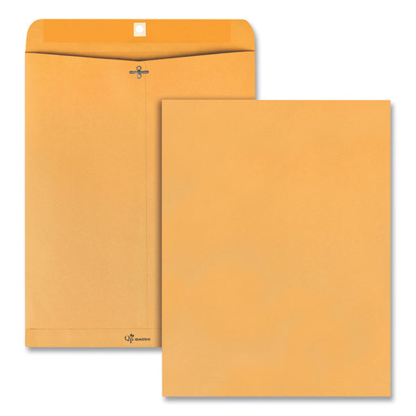 Quality Park™ Clasp Envelope, 32 lb Bond Weight Kraft, #15 1/2, Square Flap, Clasp/Gummed Closure, 12 x 15.5, Brown Kraft, 100/Box (QUA37810) Box of 100
