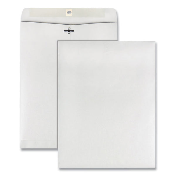 Quality Park™ Clasp Envelope, 28 lb Bond Weight Paper, #97, Square Flap, Clasp/Gummed Closure, 10 x 13, White, 100/Box (QUA38397) Box of 100