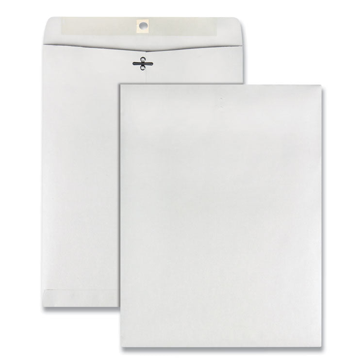 Quality Park™ Clasp Envelope, 28 lb Bond Weight Paper, #97, Square Flap, Clasp/Gummed Closure, 10 x 13, White, 100/Box (QUA38397) Box of 100