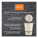 World Centric® No Tree Paper Bowls, 12 oz, 4.4" Diameter x 2.5"h, Natural, Sugarcane, 500/Carton (WORBOSU12) Case of 500