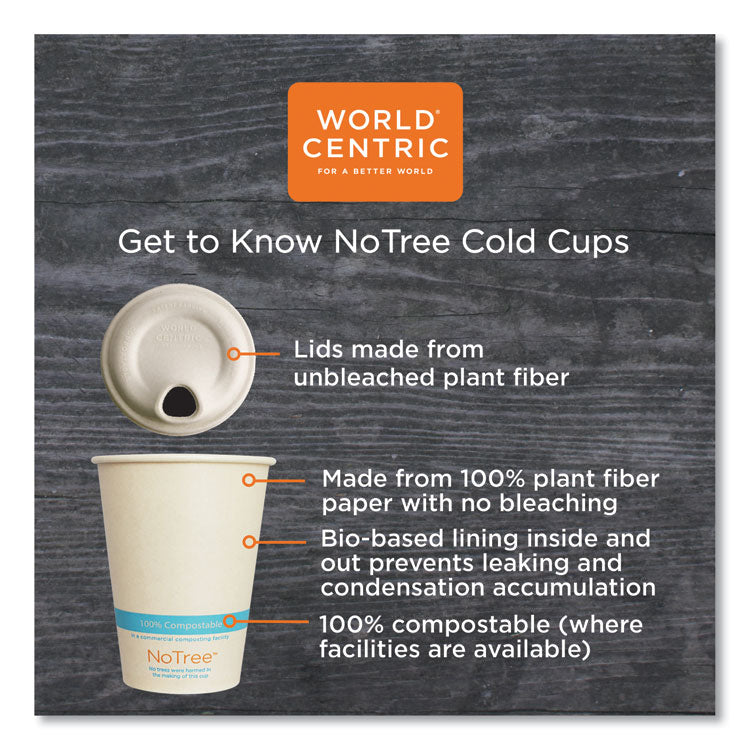 World Centric® NoTree Paper Cold Cups, 12 oz, Natural, 1,000/Carton (WORCUSU12C)