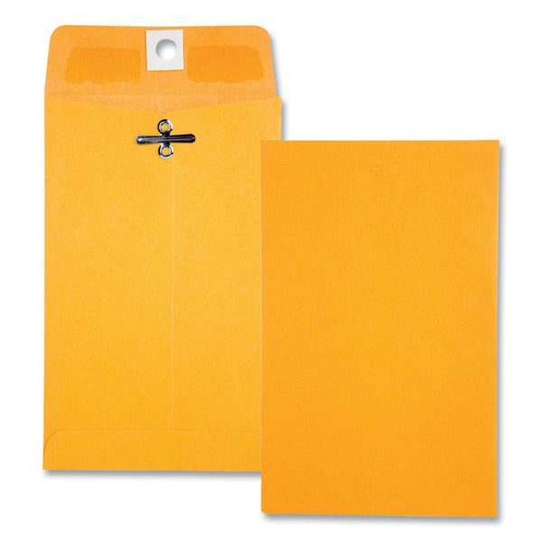 Quality Park™ Clasp Envelope, 28 lb Bond Weight Kraft, #15, Square Flap, Clasp/Gummed Closure, 4 x 6.38, Brown Kraft, 100/Box (QUA37815) Box of 100