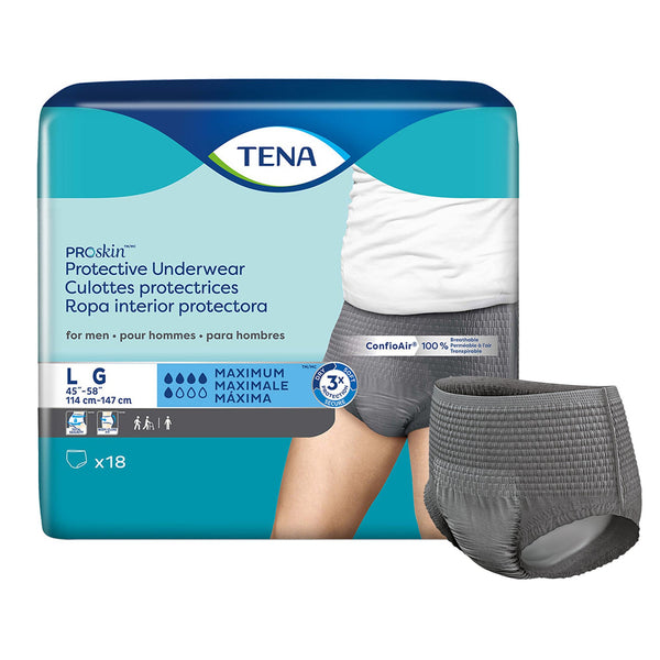 TENA® ProSkin™ Male Adult Absorbent Underwear Pull On with Tear Away Seams Large Disposable Moderate Absorbency (1135411_CS) 72/CS