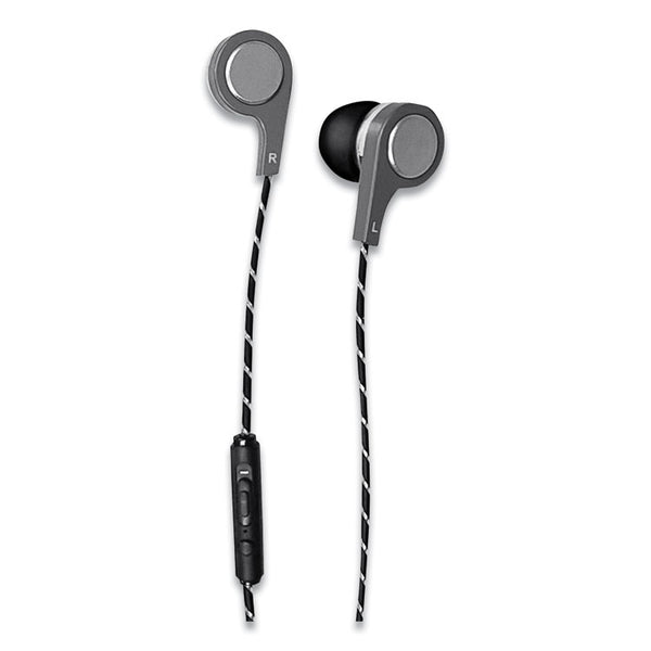Maxell® Bass 13 Metallic Earbuds with Microphone, 4 ft Cord, Silver (MAX199600) Each
