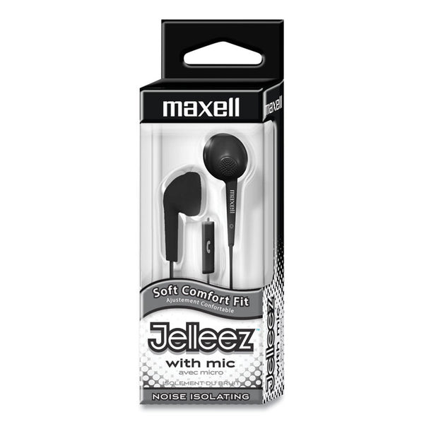 Maxell® Jelleez Earbuds, 4 ft Cord, Black (MAX191569) Each