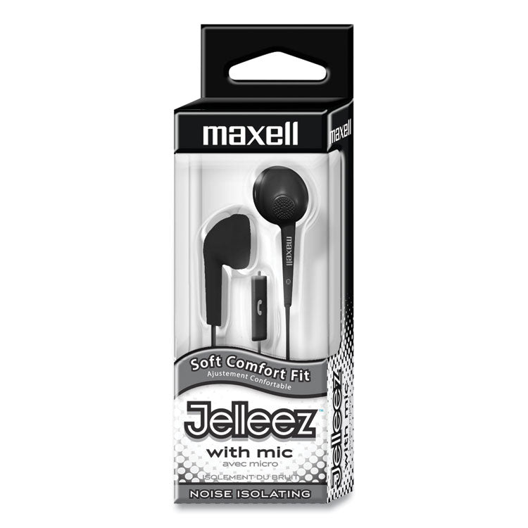 Maxell® Jelleez Earbuds, 4 ft Cord, Black (MAX191569) Each
