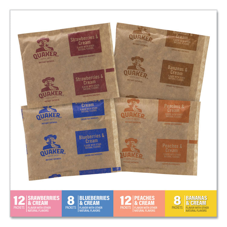 Quaker® Instant Oatmeal, Assorted Varieties, 1.05 oz Packet, 40/Box, Ships in 1-3 Business Days (GRR22001144)