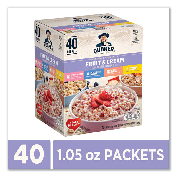 Quaker® Instant Oatmeal, Assorted Varieties, 1.05 oz Packet, 40/Box, Ships in 1-3 Business Days (GRR22001144)