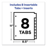 Avery® Insertable Big Tab Plastic Dividers, 8-Tab, 11 x 8.5, Clear, 1 Set (AVE11836)