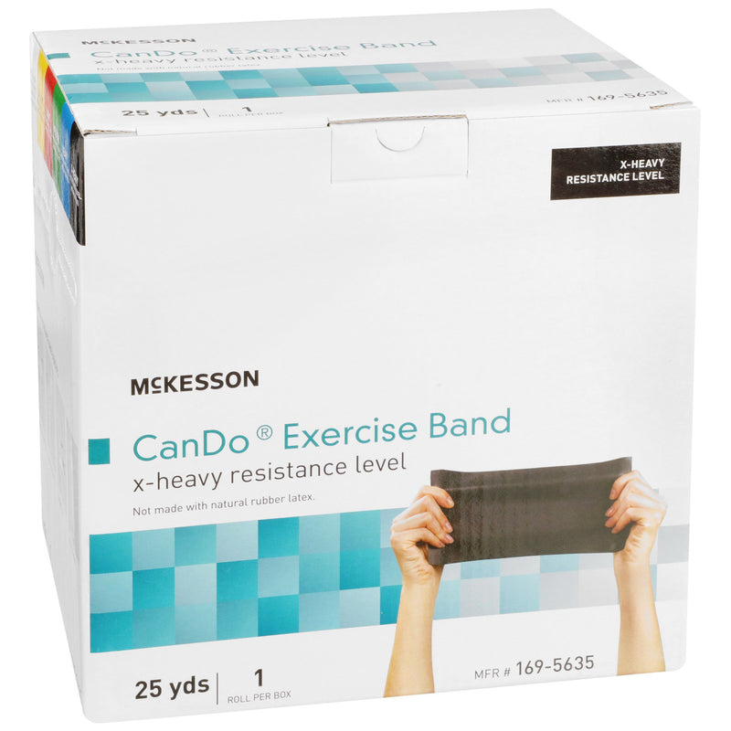McKesson CanDo® Exercise Resistance Band Black 5 Inch X 25 Yard X-Heavy Resistance (1073314_EA) 1/EA