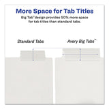 Avery® Insertable Big Tab Plastic Dividers, 8-Tab, 11 x 8.5, Clear, 1 Set (AVE11836)