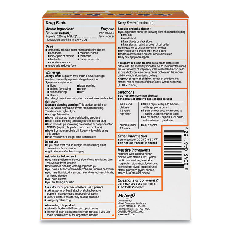 Motrin® IB Ibuprofen Tablets, Two-Pack, 50 Packs/Box (MCL48152) Box of 100