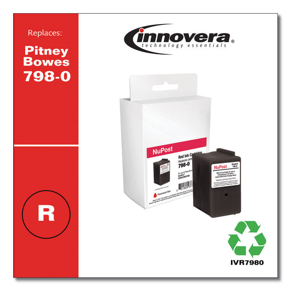 Innovera® Compatible Red Postage Meter Ink, Replacement for 798-0 (SL-798-0), 1,500 Page-Yield (IVR7980) Each