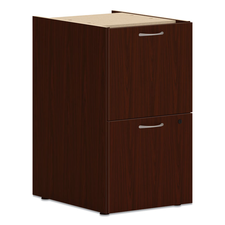 HON® Mod Support Pedestal, Left or Right, 2 Legal/Letter-Size File Drawers, Traditional Mahogany, 15" x 20" x 28" (HONPLPSFFLT1)