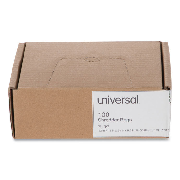 Universal® High-Density Shredder Bags, 16 gal Capacity, 100/Box (UNV35947)