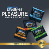 Lifestyles® Pleasure Collection Condom Variety Pack Lubricated One Size Fits Most 36 Per Box (1256944_BX) 1/BX