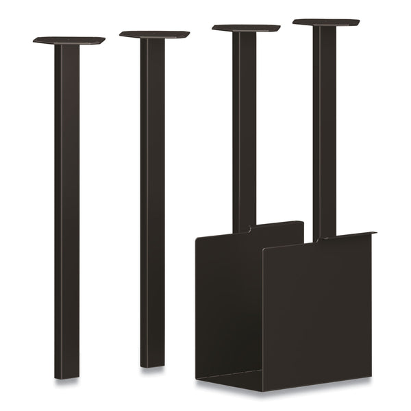 HON® Coze Desk Post Legs with Pencil Storage, 5.75" x 28", Black, 4 Legs (HONHLCPL29PSP71) Each