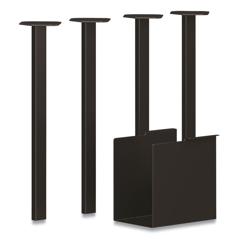 HON® Coze Desk Post Legs with Pencil Storage, 5.75" x 28", Black, 4 Legs (HONHLCPL29PSP71) Each