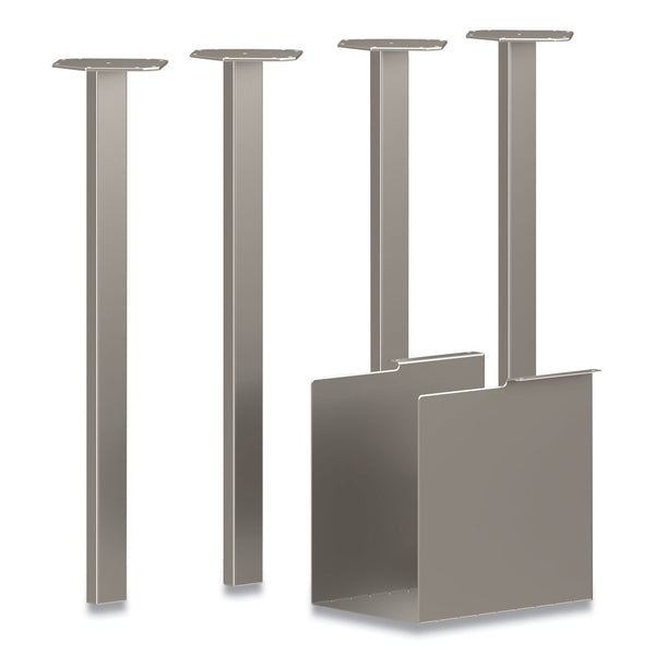 HON® Coze Writing Desk Post Legs with Pencil Storage, 5.75" x 28", Silver, 4 Legs (HONHLCPL29PSPR6) Each