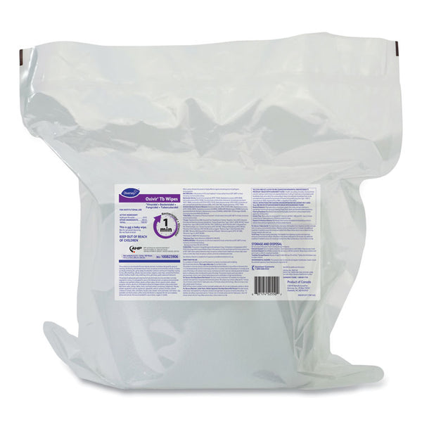 Diversey™ Oxivir TB Disinfectant Wipes Refill, 11 x 12, Unscented, White, 160 Wipes/Refill Pouch, 4 Refill Pouches/Carton (DVO100823906)