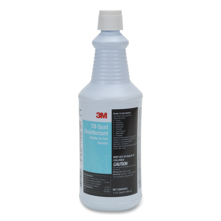 3M™ TB Quat Disinfectant Ready-to-Use Cleaner, 32 oz Bottle, 12 Bottles and 2 Spray Triggers/Carton (MMM29612)