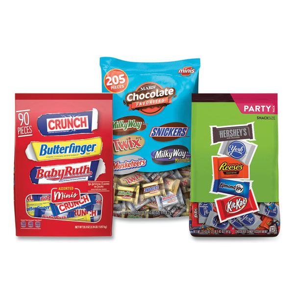 National Brand All Time Favorites Minis Mix, Hersheys/Mars/Nestle, 3 Bags, 8.84 lbs Total/Carton, Ships in 1-3 Business Days (GRR600B0005)