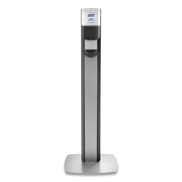 PURELL® MESSENGER ES8 Silver Panel Floor Stand with Dispenser, 1,200 mL, 16.75 x 6 x 40, Silver/Graphite (GOJ7318DSSLV)