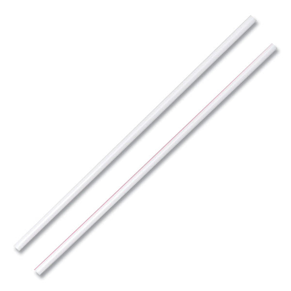 Dixie® Unwrapped Hollow Stir-Straws, 5.5", Plastic, White/Red Stripe, 1,000/Box (DXEHS5CCXX)
