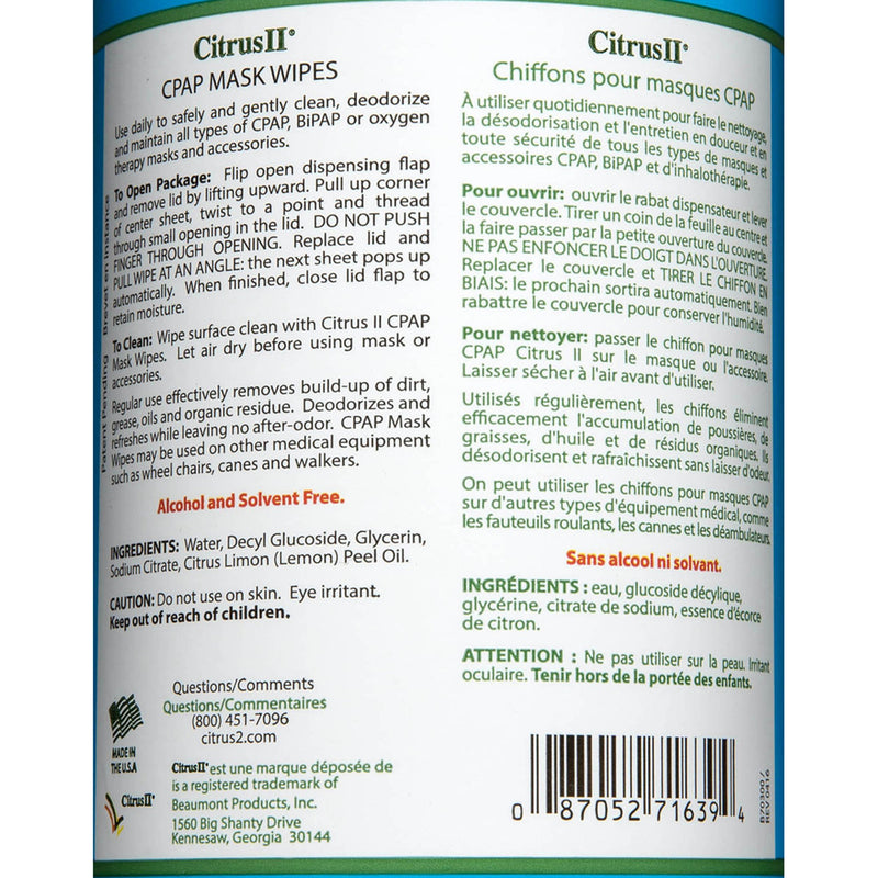Citrus II CPAP Wipes 5 X 8 Inch, 7.5 oz (686905_EA) 1/EA
