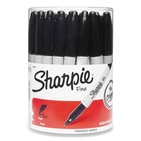 Sharpie® Fine Tip Permanent Marker, Canister, Black, 36/Pack (SAN35010) 1 Display Box