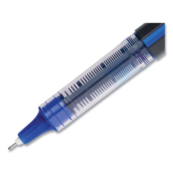uniball® VISION Roller Ball Pen, Stick, Extra-Fine 0.5 mm, Blue Ink, Black/Blue/Clear Barrel, 12/Pack (UBC1734919) Dozen