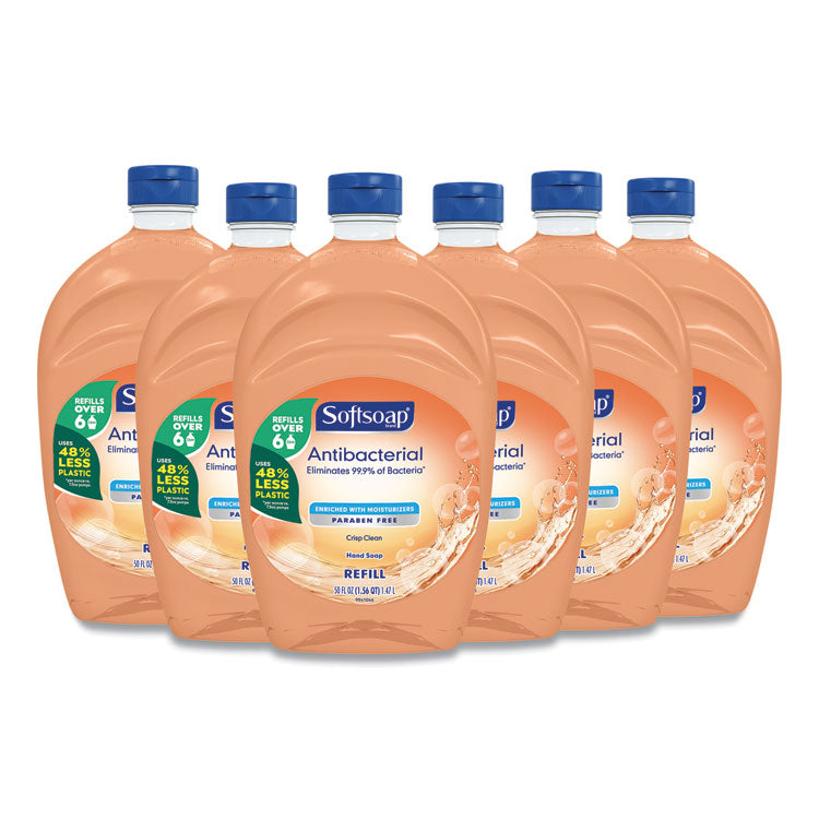 Softsoap® Antibacterial Liquid Hand Soap Refills, Fresh, 50 oz, Orange, 6/Carton (CPC46325)