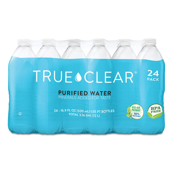 True Clear® Purified Bottled Water, 16.9 oz Bottle, 24 Bottles/Carton, 84 Cartons/Pallet (TCLTRC05L24PLT)